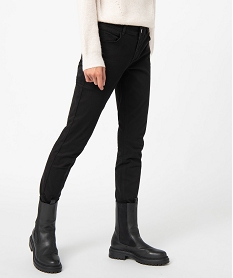 GEMO Pantalon femme coupe Slim effet push-up noir vif
