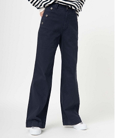 GEMO Pantalon femme à pont coupe large - LuluCastagnette noir chine
