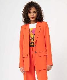 GEMO Veste blazer femme fermeture 2 boutons orange standard