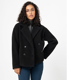 GEMO Veste femme en fourrure imitation noir standard