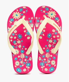 GEMO Tongs fille à semelle imprimée fleurs - Copacabana rose standard
