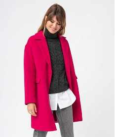 GEMO Manteau femme fermeture croisée fermeture boutons Rose