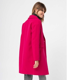 manteau femme fermeture croisee fermeture boutons rose manteauxI320701_3