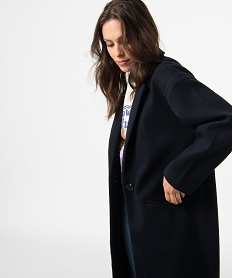 manteau femme aspect drap de laine bleu manteauxI321301_2