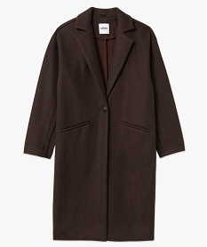 manteau femme aspect drap de laine brunI321401_2