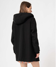 manteau femme a capuche doublee sherpa noir manteauxI321501_3