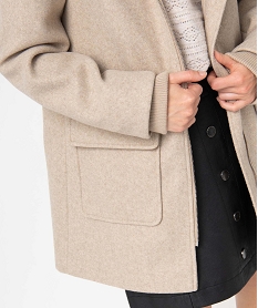 manteau femme a capuche doublee sherpa beigeI321601_2