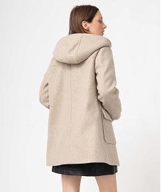 manteau femme a capuche doublee sherpa beigeI321601_3