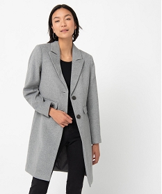 GEMO Manteau femme à mi-long Gris