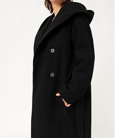 manteau femme mi-long a grand col capuche noirI322701_2