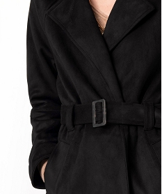 manteau trench en suedine avec ceinture femme noir manteauxI322901_2