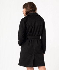 manteau trench en suedine avec ceinture femme noir manteauxI322901_3