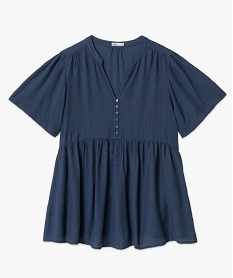 blouse de grossesse et allaitement a manches courtes bleuI323601_4