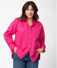 chemise femme grande taille en coton roseI324801_1