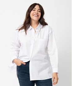 GEMO Chemise femme grande taille en coton blanc standard
