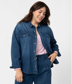 GEMO Chemise femme grande taille en denim Bleu