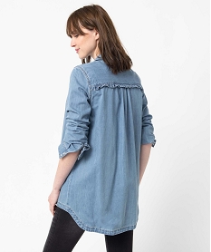 chemise de grossesse en jean avec details fronces bleuI325501_3