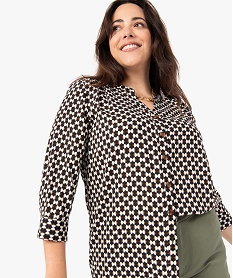 blouse femme grande taille imprimee a manches 34 blanc chemisiers et blousesI326101_1
