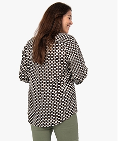 blouse femme grande taille imprimee a manches 34 blancI326101_3