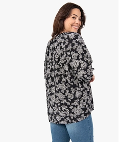 blouse femme grande taille imprimee a manches 34 imprime chemisiers et blousesI326401_3