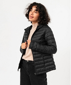 GEMO Doudoune à capuche rembourrage fin femme noir standard