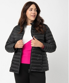 GEMO Doudoune femme grande taille matelassage fin avec col montant noir standard