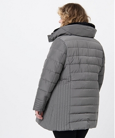 manteau femme grande taille matelasse avec col double grisI334201_3