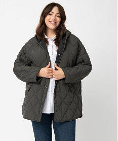 blouson femme grande taille matelasse avec capuche vertI334301_1