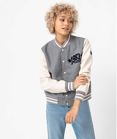 GEMO Blouson bomber femme bi-matières — Camps United Gris