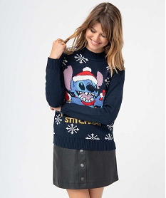 GEMO Pull de Noël femme à motif XXL Stitch - Disney Bleu