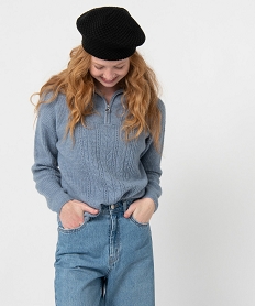 PANTALON NOIR PULL BLEU