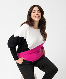 GEMO Pull femme grande taille à manches chauve-souris kaki chine