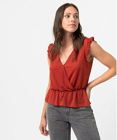 GEMO Blouse femme imprimée avec basque Imprimé
