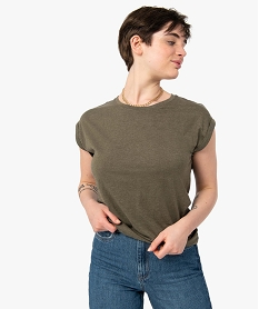 GEMO Tee-shirt à manches courtes et col rond femme Vert