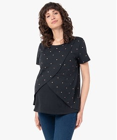 GEMO Tee-shirt de grossesse et dallaitement à motifs Noir