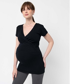 GEMO Tee-shirt de grossesse et allaitement cache-cœur noir standard