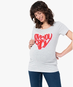 GEMO Tee-shirt de grossesse imprimé kaki fonce