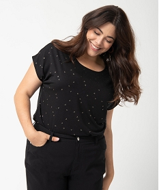 GEMO Tee-shirt femme grande taille à manches courtes avec motifs Imprimé