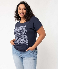 GEMO Tee-shirt femme grande taille à manches courtes avec motifs Imprimé