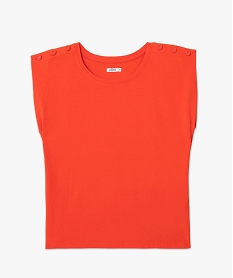 tee-shirt femme sans manches a epaulettes rougeI361501_4