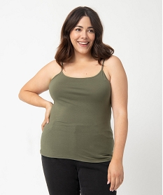 GEMO Débardeur femme grande taille uni à fines bretelles vert standard