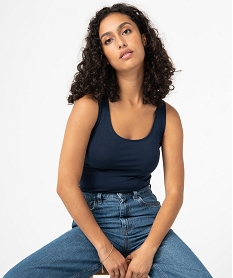 GEMO Débardeur femme uni col rond Violet