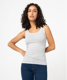 GEMO Débardeur femme uni col rond Gris