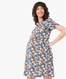 GEMO Robe de grossesse et dallaitement en maille imprimée Multicolore
