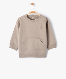 GEMO Sweat bébé avec petite broderie Beige