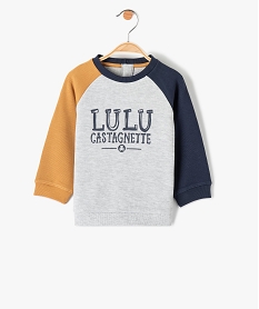 GEMO Sweat bébé garçon à manches contrastantes - LuluCastagnette Gris