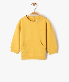 GEMO Sweat bébé avec petite broderie Jaune