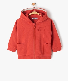 GEMO Sweat zippé molletonné à capuche bébé garçon Orange
