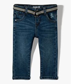 GEMO Jean bébé garçon avec ceinture double boucle - LuluCastagnette Bleu