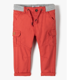 GEMO Pantalon coupe cargo doublé avec taille élastique bébé garçon Rouge
